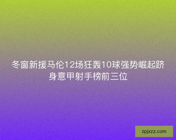 冬窗新援马伦12场狂轰10球强势崛起跻身意甲射手榜前三位